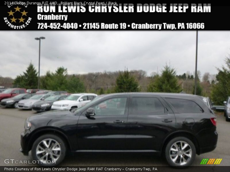 Brilliant Black Crystal Pearl / Black 2014 Dodge Durango R/T AWD