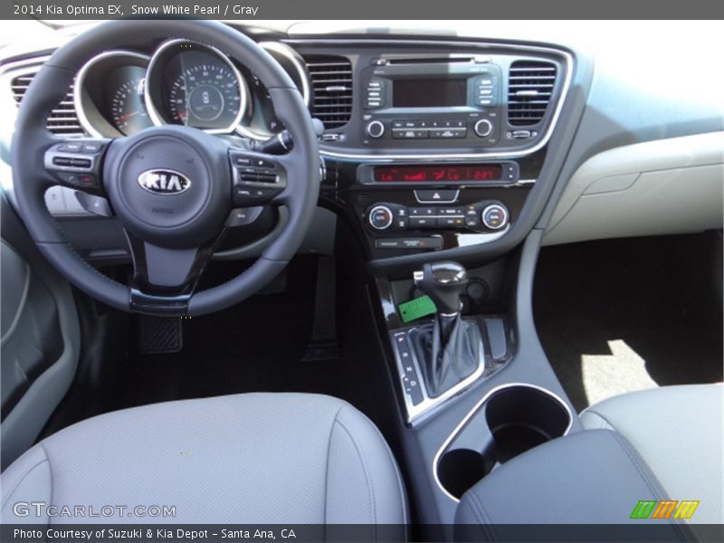 Snow White Pearl / Gray 2014 Kia Optima EX