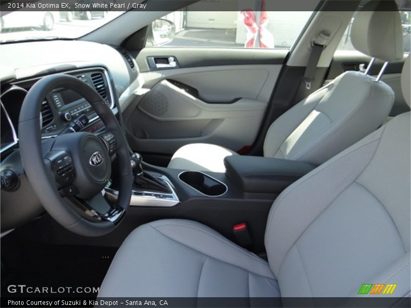 Snow White Pearl / Gray 2014 Kia Optima EX
