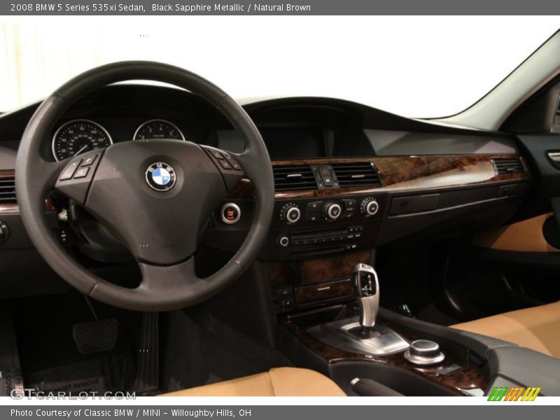 Black Sapphire Metallic / Natural Brown 2008 BMW 5 Series 535xi Sedan