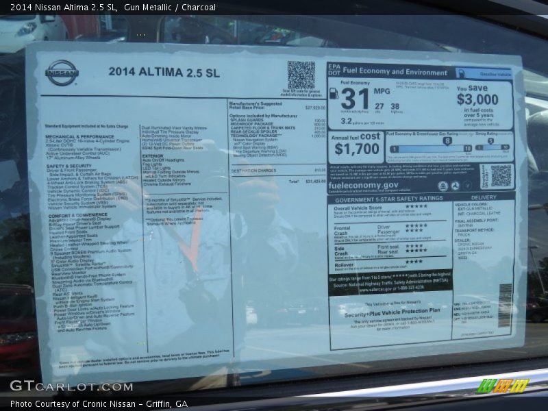 Gun Metallic / Charcoal 2014 Nissan Altima 2.5 SL