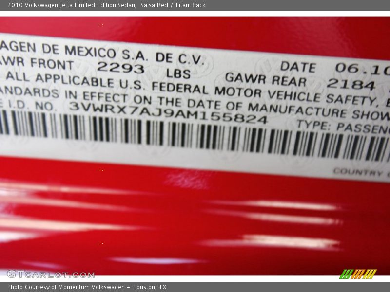 Salsa Red / Titan Black 2010 Volkswagen Jetta Limited Edition Sedan