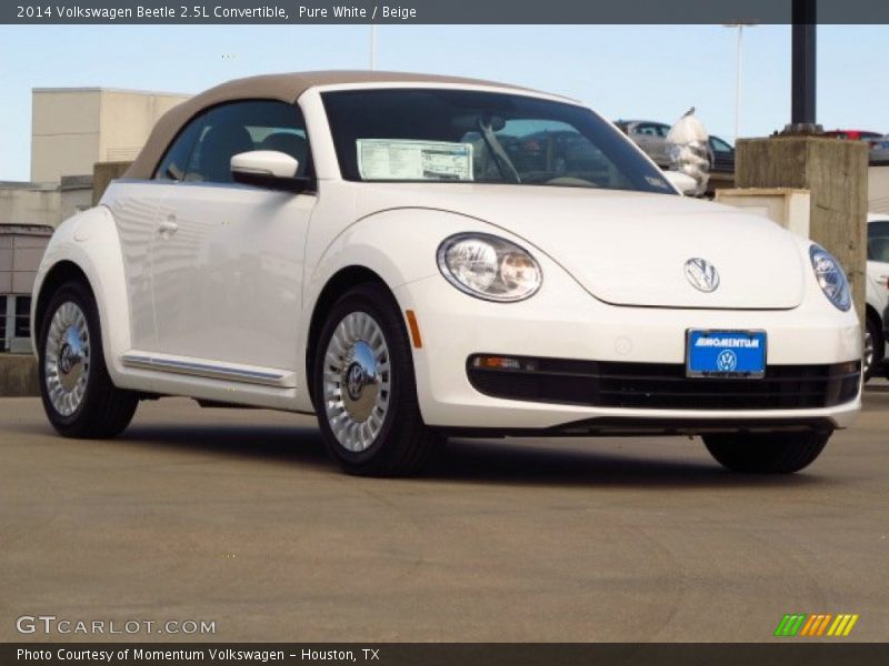 Pure White / Beige 2014 Volkswagen Beetle 2.5L Convertible