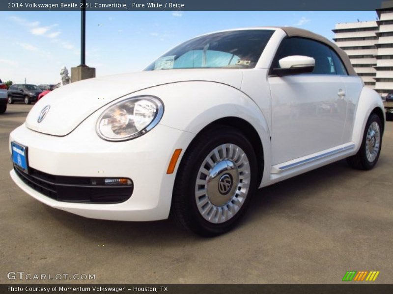 Pure White / Beige 2014 Volkswagen Beetle 2.5L Convertible