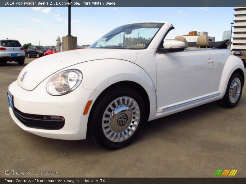 Pure White / Beige 2014 Volkswagen Beetle 2.5L Convertible
