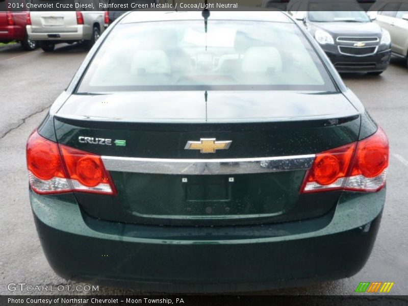 Rainforest Green Metallic / Cocoa/Light Neutral 2014 Chevrolet Cruze Diesel