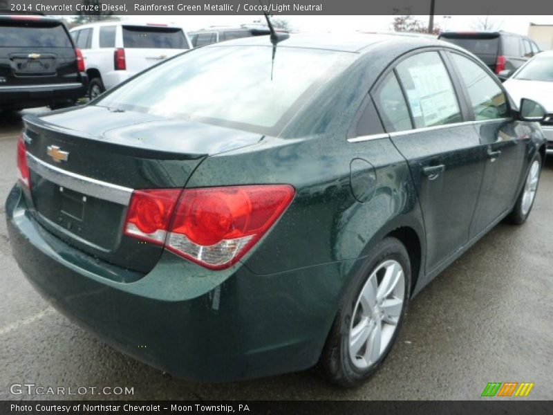 Rainforest Green Metallic / Cocoa/Light Neutral 2014 Chevrolet Cruze Diesel