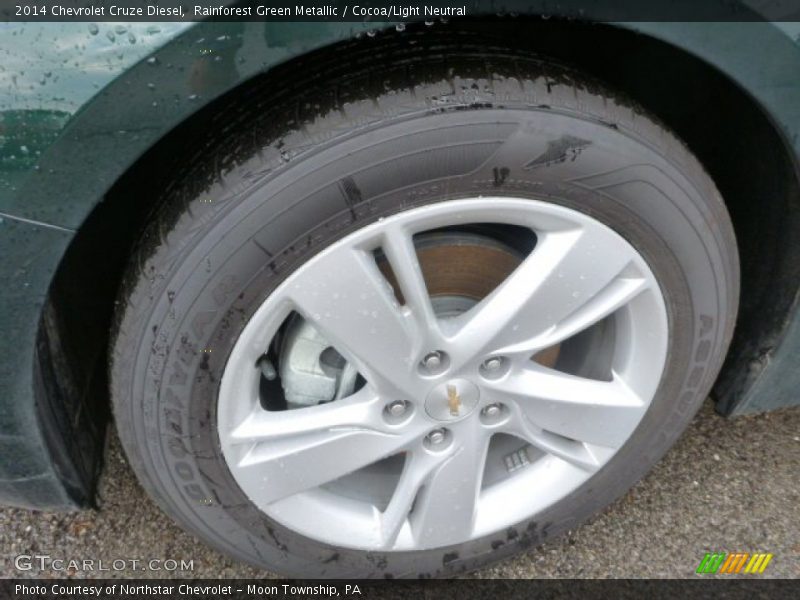 Rainforest Green Metallic / Cocoa/Light Neutral 2014 Chevrolet Cruze Diesel