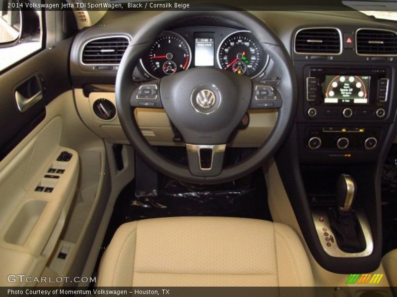 Black / Cornsilk Beige 2014 Volkswagen Jetta TDI SportWagen