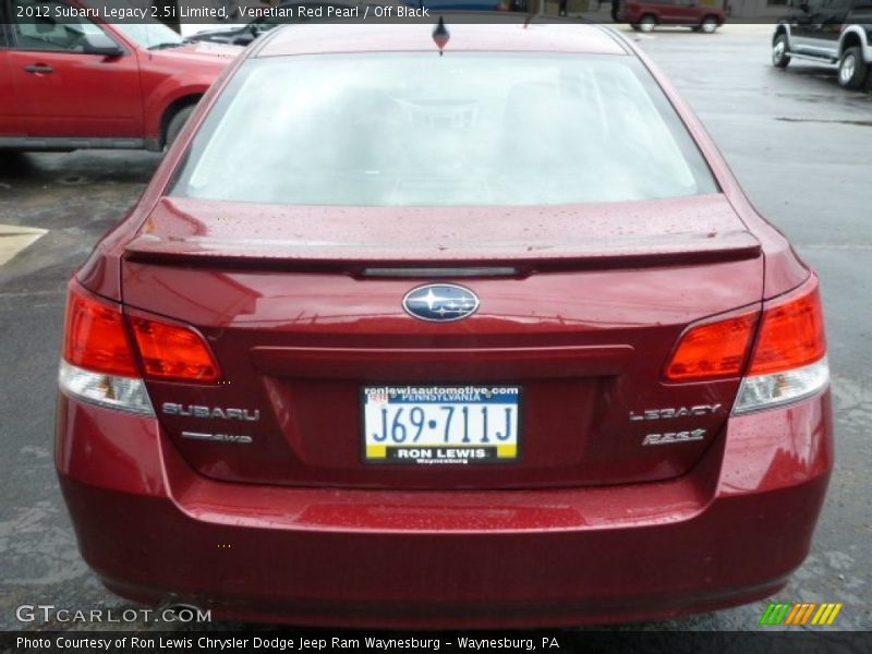 Venetian Red Pearl / Off Black 2012 Subaru Legacy 2.5i Limited