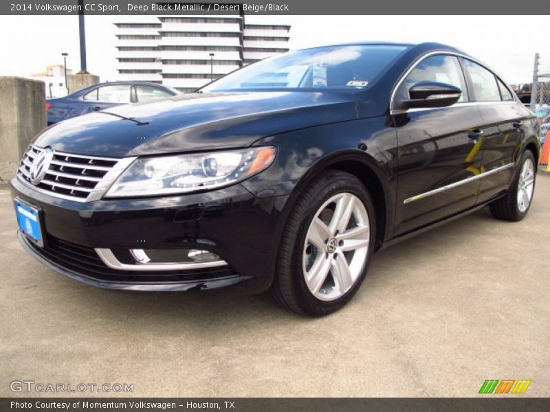 Deep Black Metallic / Desert Beige/Black 2014 Volkswagen CC Sport