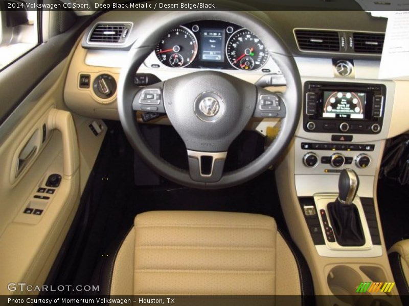 Deep Black Metallic / Desert Beige/Black 2014 Volkswagen CC Sport