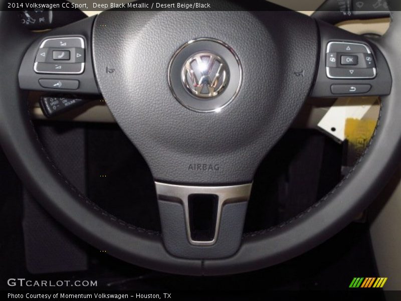 Deep Black Metallic / Desert Beige/Black 2014 Volkswagen CC Sport