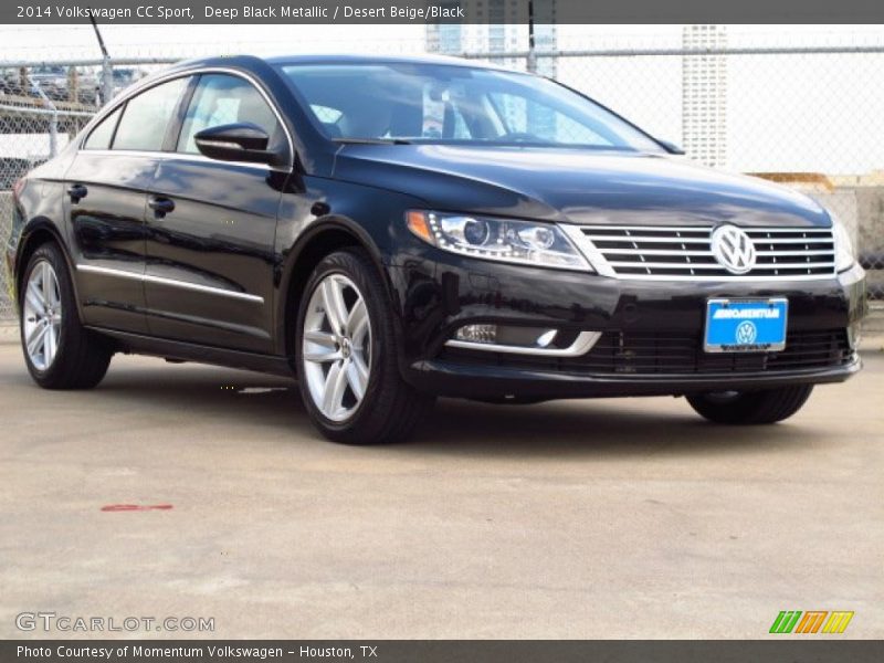 Deep Black Metallic / Desert Beige/Black 2014 Volkswagen CC Sport