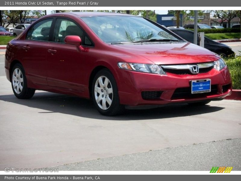 Tango Red Pearl / Gray 2011 Honda Civic LX Sedan