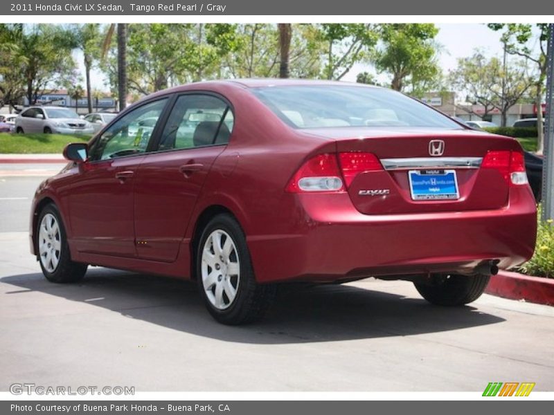 Tango Red Pearl / Gray 2011 Honda Civic LX Sedan