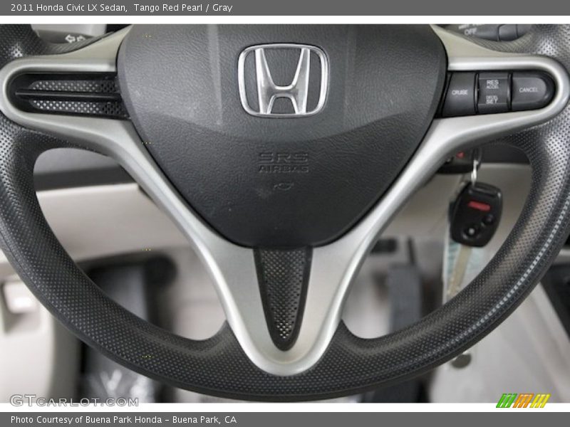 Tango Red Pearl / Gray 2011 Honda Civic LX Sedan