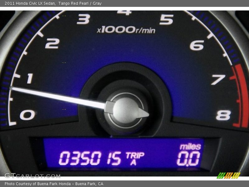 Tango Red Pearl / Gray 2011 Honda Civic LX Sedan