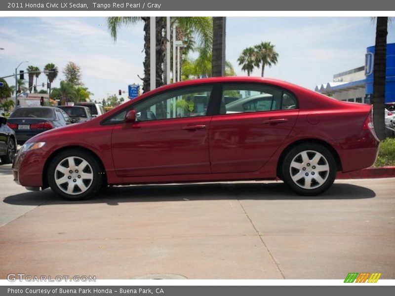 Tango Red Pearl / Gray 2011 Honda Civic LX Sedan