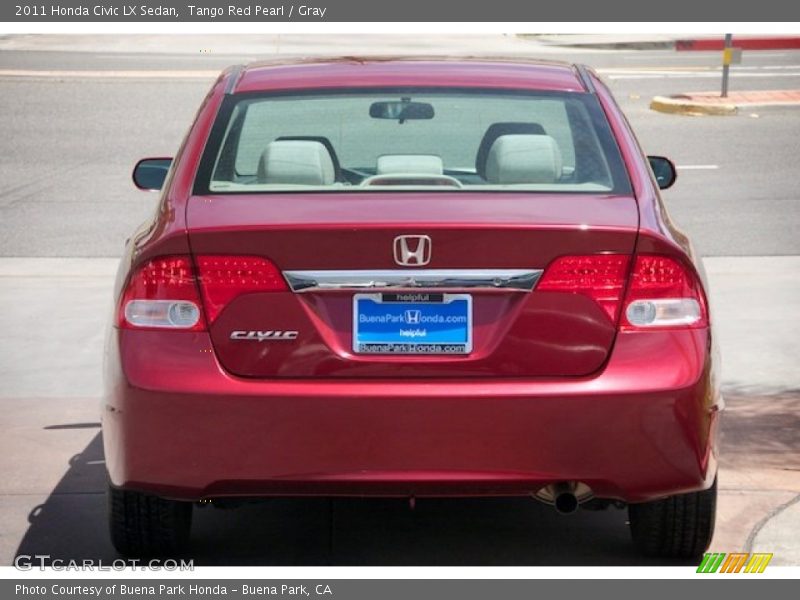Tango Red Pearl / Gray 2011 Honda Civic LX Sedan
