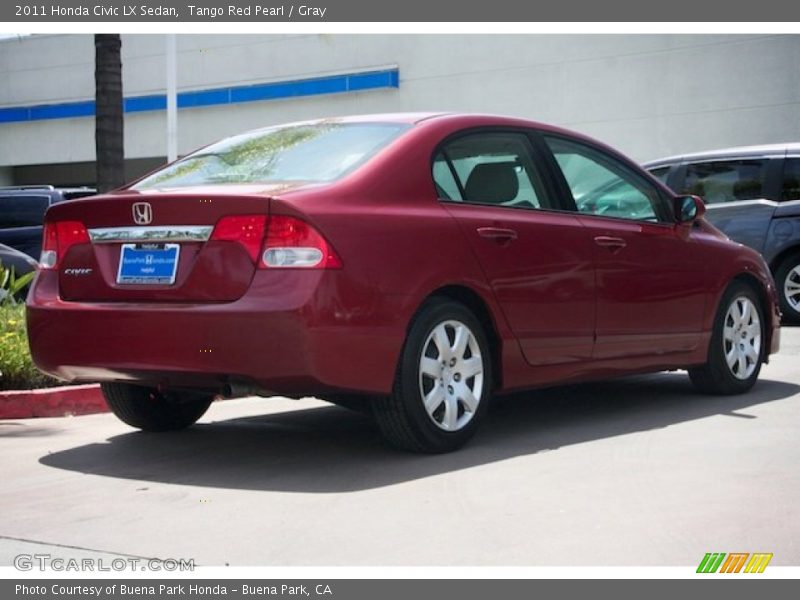 Tango Red Pearl / Gray 2011 Honda Civic LX Sedan