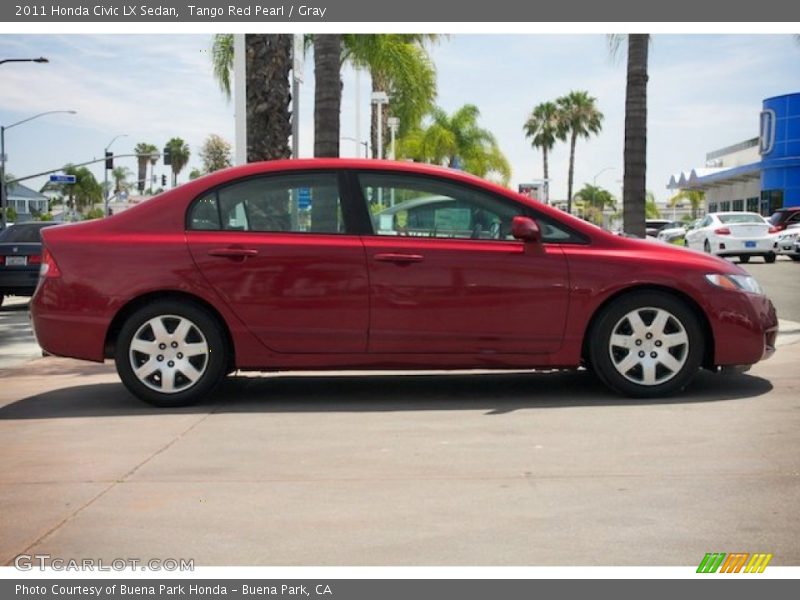 Tango Red Pearl / Gray 2011 Honda Civic LX Sedan