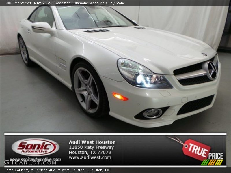 Diamond White Metallic / Stone 2009 Mercedes-Benz SL 550 Roadster