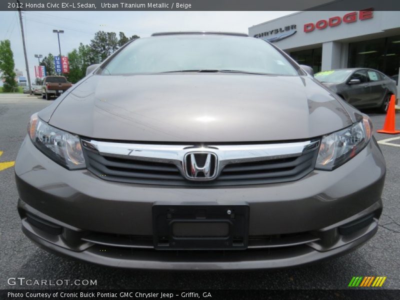 Urban Titanium Metallic / Beige 2012 Honda Civic EX-L Sedan