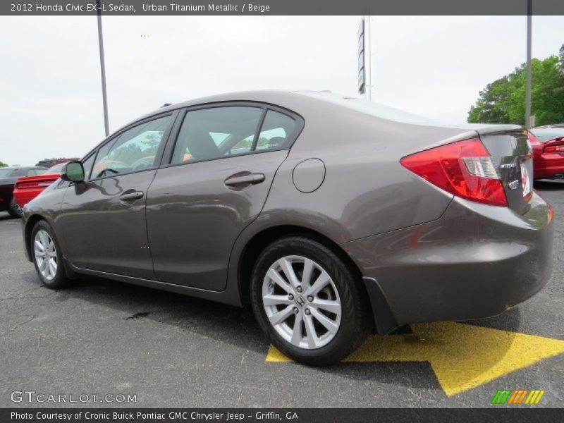 Urban Titanium Metallic / Beige 2012 Honda Civic EX-L Sedan