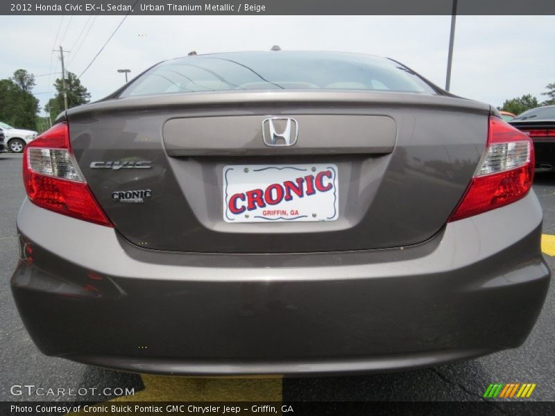 Urban Titanium Metallic / Beige 2012 Honda Civic EX-L Sedan