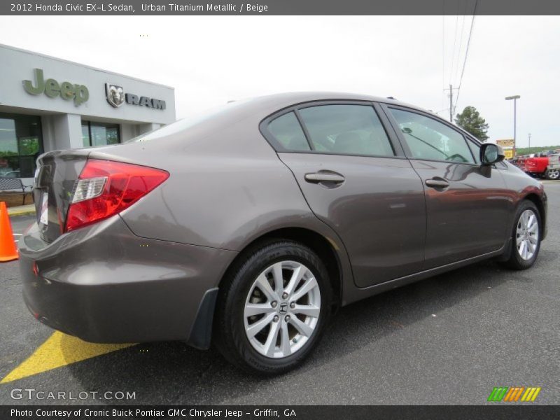 Urban Titanium Metallic / Beige 2012 Honda Civic EX-L Sedan