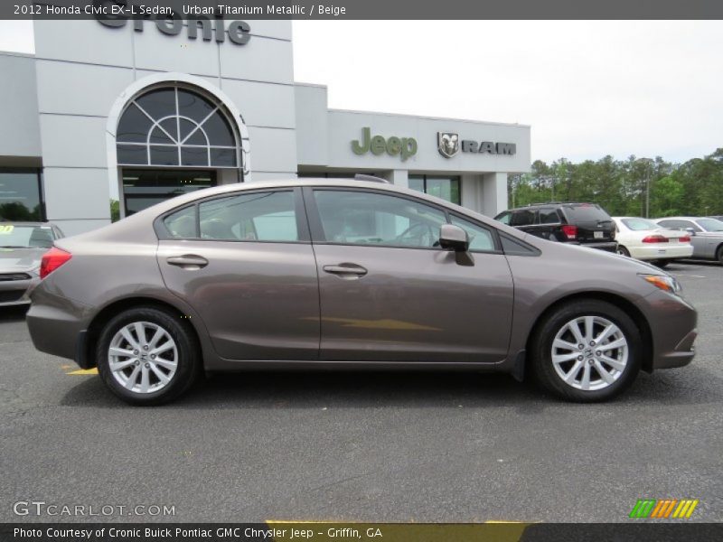Urban Titanium Metallic / Beige 2012 Honda Civic EX-L Sedan