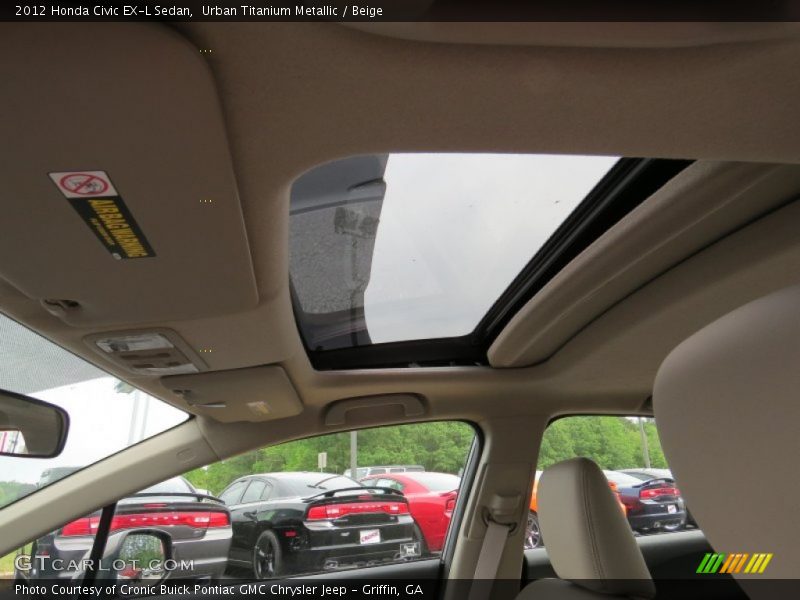 Urban Titanium Metallic / Beige 2012 Honda Civic EX-L Sedan