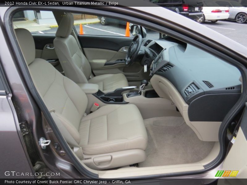 Urban Titanium Metallic / Beige 2012 Honda Civic EX-L Sedan
