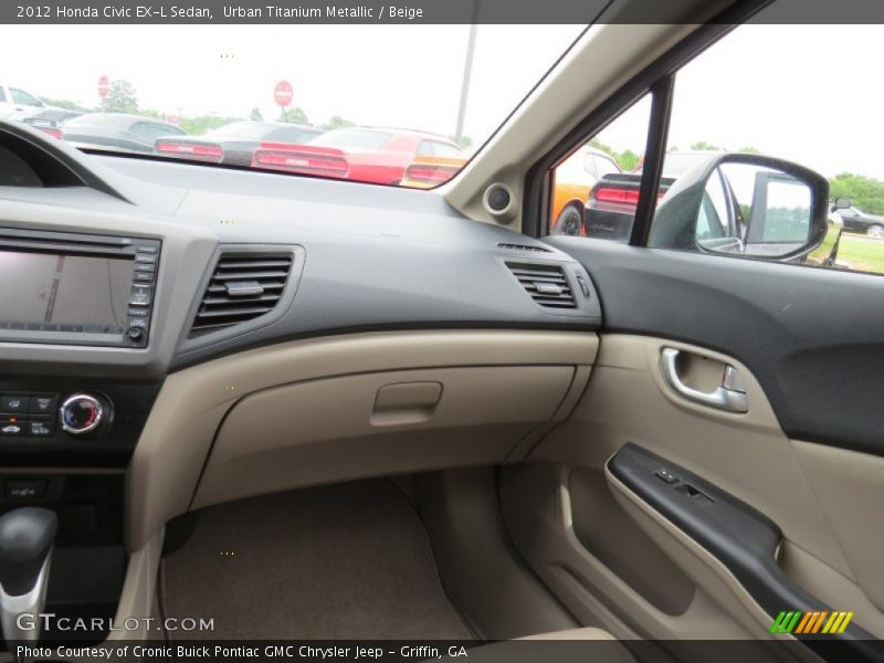 Urban Titanium Metallic / Beige 2012 Honda Civic EX-L Sedan