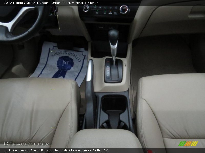Urban Titanium Metallic / Beige 2012 Honda Civic EX-L Sedan