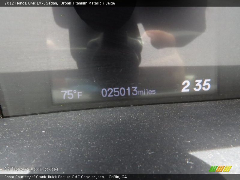 Urban Titanium Metallic / Beige 2012 Honda Civic EX-L Sedan
