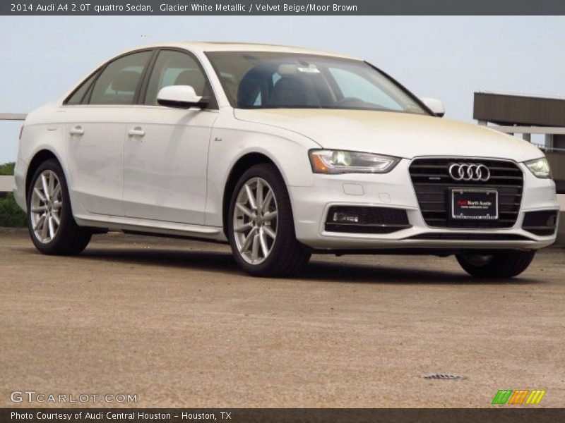 Glacier White Metallic / Velvet Beige/Moor Brown 2014 Audi A4 2.0T quattro Sedan