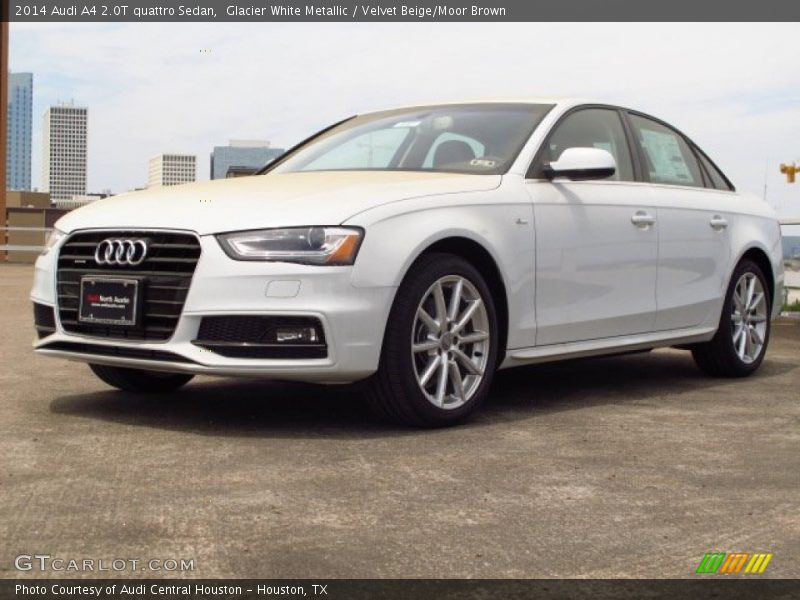 Glacier White Metallic / Velvet Beige/Moor Brown 2014 Audi A4 2.0T quattro Sedan