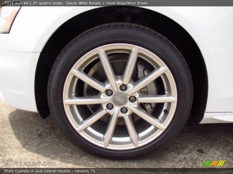 Glacier White Metallic / Velvet Beige/Moor Brown 2014 Audi A4 2.0T quattro Sedan