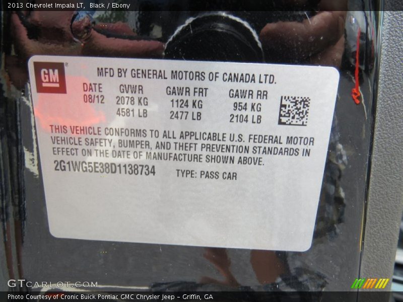 Black / Ebony 2013 Chevrolet Impala LT