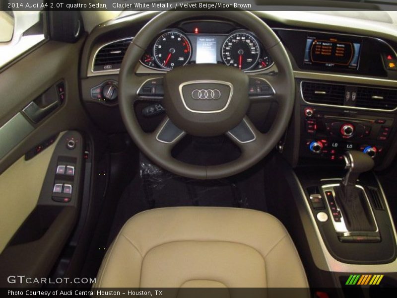 Glacier White Metallic / Velvet Beige/Moor Brown 2014 Audi A4 2.0T quattro Sedan