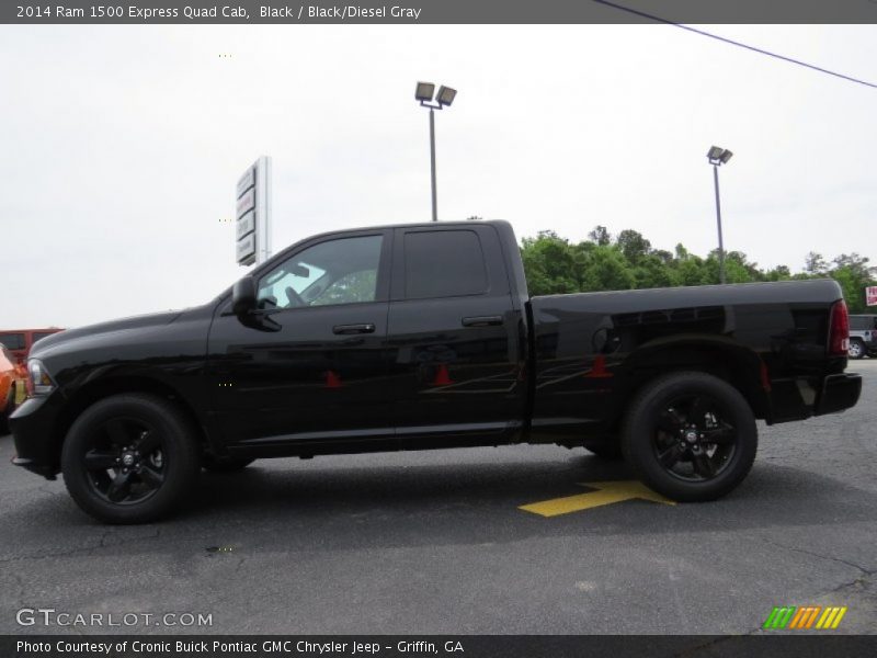 Black / Black/Diesel Gray 2014 Ram 1500 Express Quad Cab