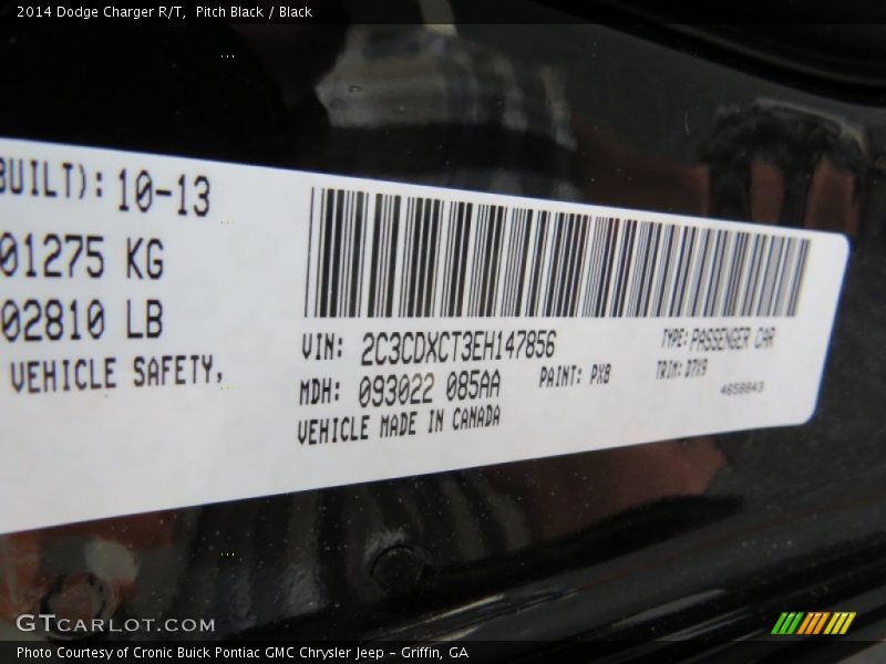 Pitch Black / Black 2014 Dodge Charger R/T