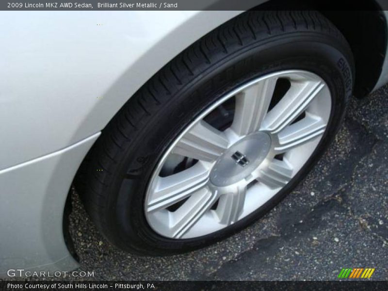 Brilliant Silver Metallic / Sand 2009 Lincoln MKZ AWD Sedan