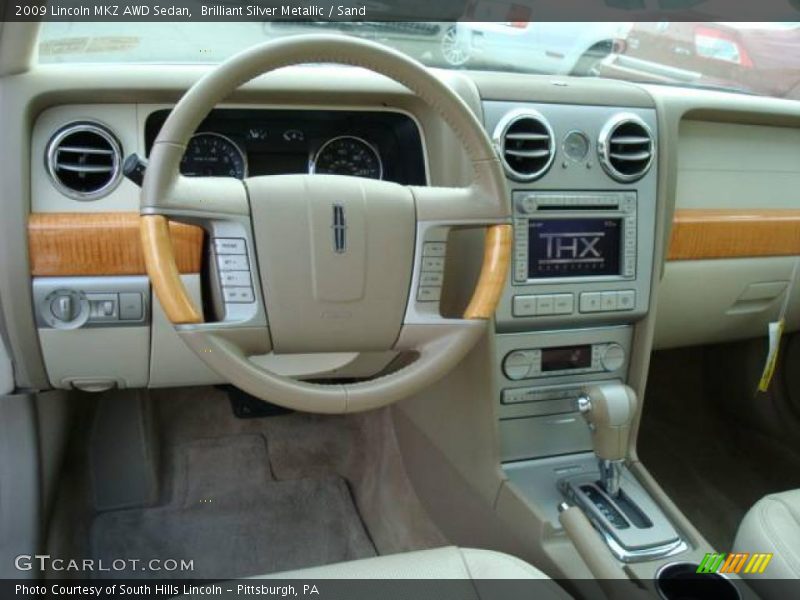 Brilliant Silver Metallic / Sand 2009 Lincoln MKZ AWD Sedan