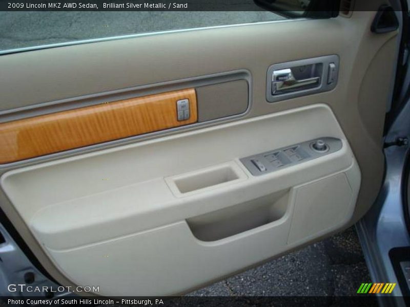 Brilliant Silver Metallic / Sand 2009 Lincoln MKZ AWD Sedan
