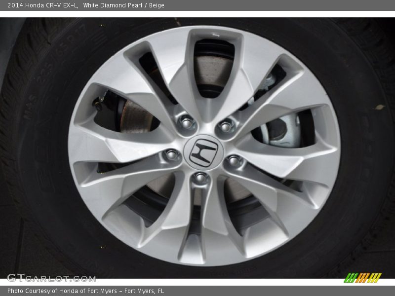White Diamond Pearl / Beige 2014 Honda CR-V EX-L