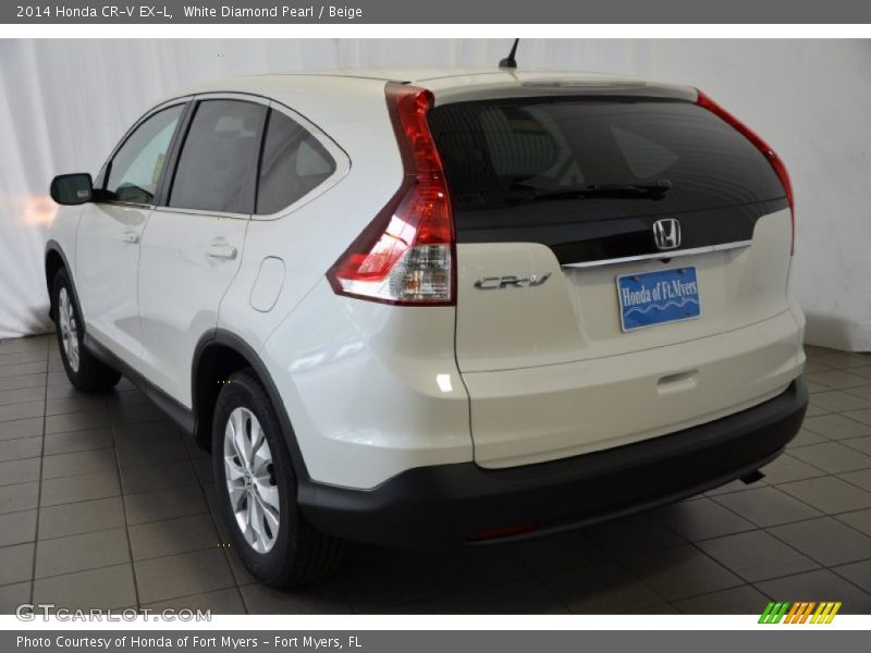 White Diamond Pearl / Beige 2014 Honda CR-V EX-L