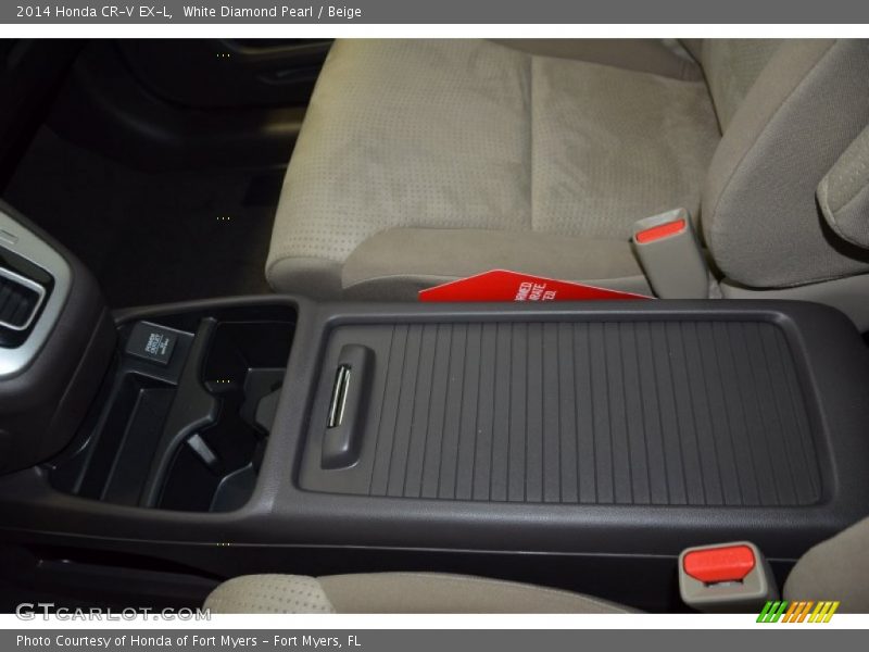White Diamond Pearl / Beige 2014 Honda CR-V EX-L